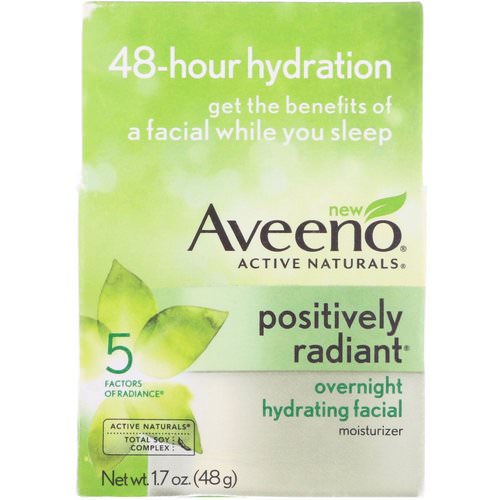 Aveeno, Active Naturals, Positively Radiant, Overnight Hydrating Facial Moisturizer, 1.7 oz (48 g) Review
