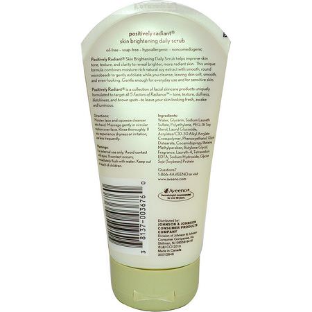 Scrub, Exfoliators, Scrub, Tone: Aveeno, Active Naturals, Positively Radiant, Skin Brightening Daily Scrub, 5.0 oz (140 g)