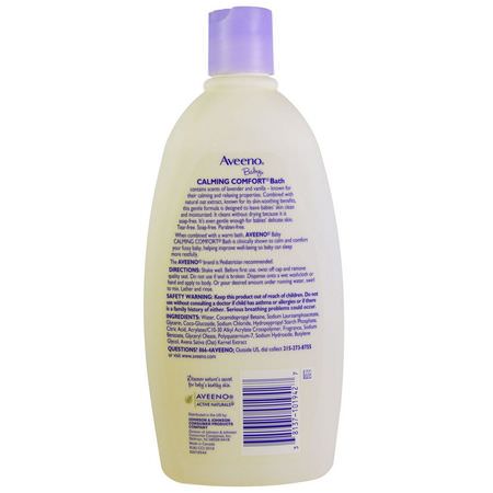 Shower Gel, Baby Body Wash, Hår, Hud: Aveeno, Baby, Calming Comfort Bath, Lavender & Vanilla, 18 fl oz (532 ml)