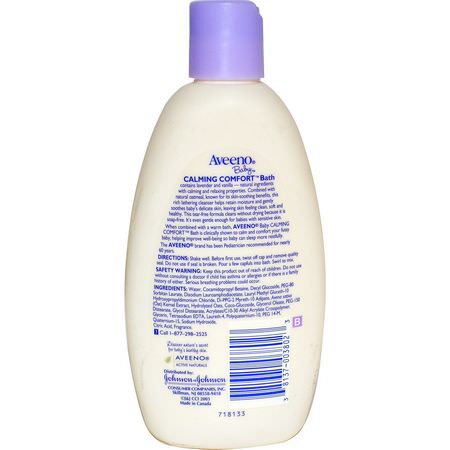 Shower Gel, Baby Body Wash, Hår, Hud: Aveeno, Baby, Calming Comfort Bath, Lavender & Vanilla, 8 fl oz (236 ml)