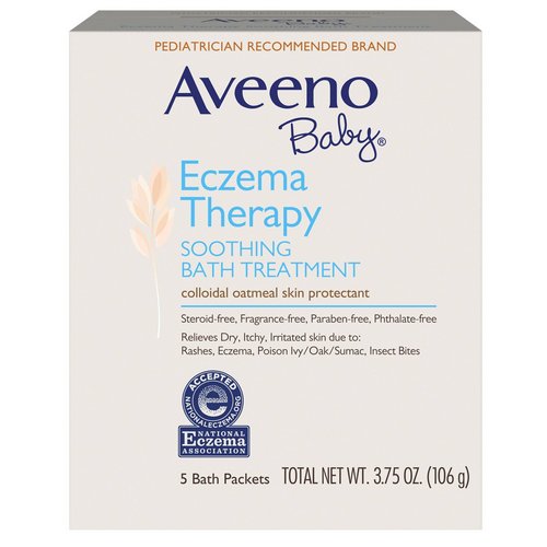 Aveeno, Baby, Eczema Therapy, Soothing Bath Treatment, Fragrance Free, 5 Bath Packets, 3.75 oz (106 g) Review
