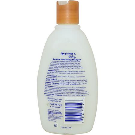 Schampo, Hårvård, Badkar, Babyschampo: Aveeno, Baby, Gentle Conditioning Shampoo, Lightly Scented, 12 fl oz (354 ml)