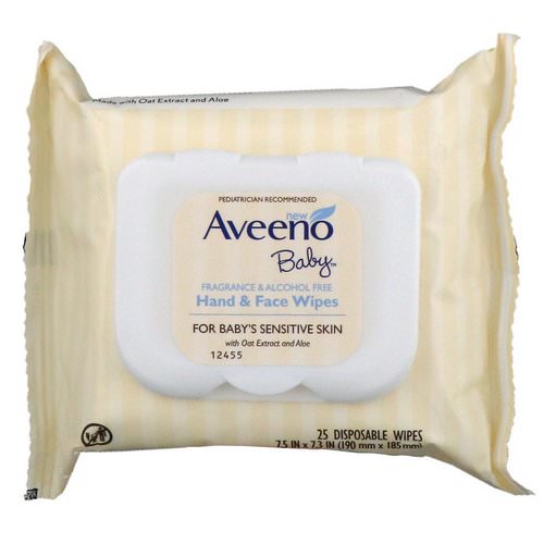 Aveeno, Baby Hand & Face Wipes, 25 Disposable Wipes Review