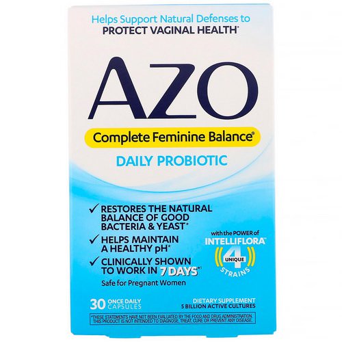 Azo, Complete Feminine Balance, Daily Probiotic, 30 Once Daily Capsules Review