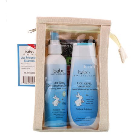Presentpaket, Lössförebyggande, Säkerhet, Hälsa: Babo Botanicals, Lice Prevention Essentials Gift Set, 2 Pieces Plus Nit