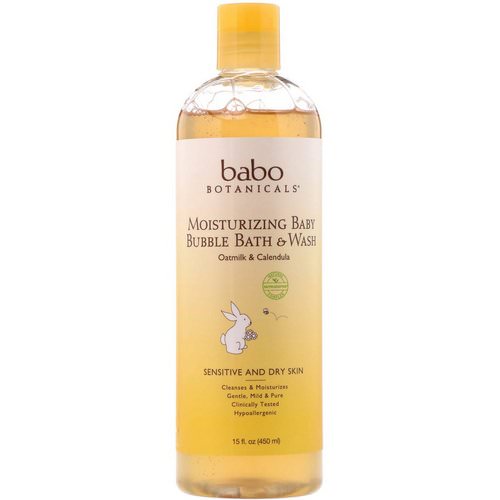 Babo Botanicals, Moisturizing Baby Bubble Bath & Wash, Oatmilk Calendula, 15 fl oz (450 ml) Review