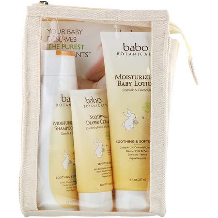 Presentpaket, Barn, Baby: Babo Botanicals, Newborn Fragrance Free Gift Set, Oatmilk & Calendula, 3 Piece Kit