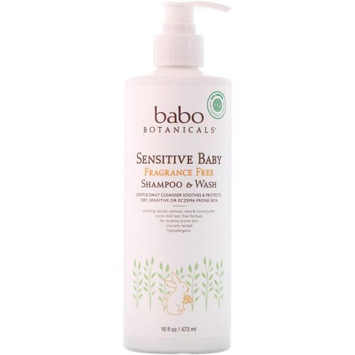 Babo Botanicals, Sensitive Baby, Shampoo & Wash, Fragrance Free, 16 fl oz (473 ml) Review