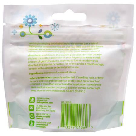 Tandväxter, Tandvård, Tandvård, Barn: BabyGanics, Teething Gel Pods, 10 Single-Use Pods, 0.01 fl oz (0.3 ml) Each