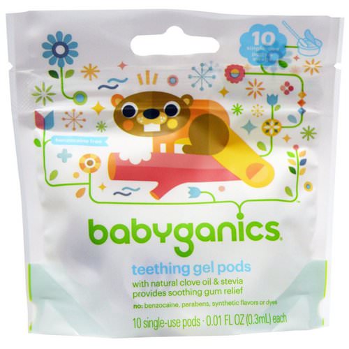 BabyGanics, Teething Gel Pods, 10 Single-Use Pods, 0.01 fl oz (0.3 ml) Each Review