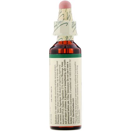 Homeopati, Blomma, Örter: Bach, Original Flower Remedies, Agrimony, 0.7 fl oz (20 ml)