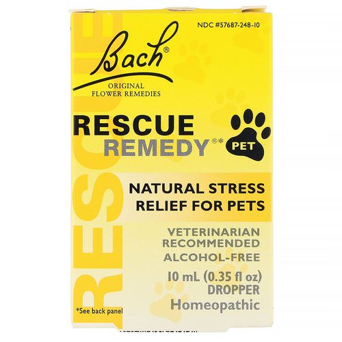 Bach, Original Flower Remedies, Rescue Remedy Pet, Natural Stress Relief, Dropper, Alcohol-Free, 0.35 fl oz (10 ml) Review