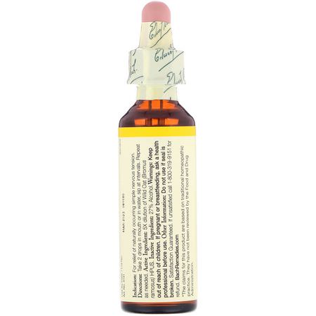 Avena Sativa Vilda Havre, Blomma, Homeopati, Örter: Bach, Original Flower Remedies, Wild Oat, 0.7 fl oz (20 ml)