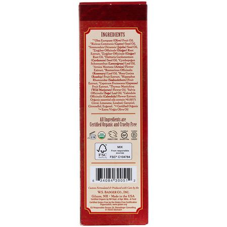 Massageolja, Massageoljor, Kropp, Bad: Badger Company, Organic, Deep Tissue Massage Oil, Ginger with Arnica & Cayenne, 4 fl oz (118 ml)
