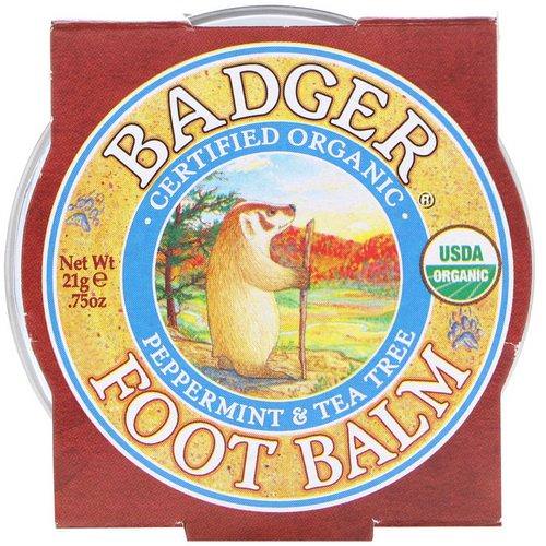 Badger Company, Organic, Foot Balm, Peppermint & Tea Tree, .75 oz (21 g) Review