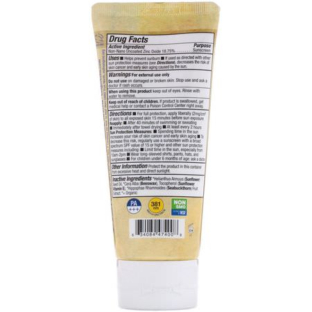 Solskydd För Kropp, Bad: Badger Company, Natural Mineral Sunscreen Cream, SPF 30 PA+++, Unscented, 2.9 fl oz (87 ml)