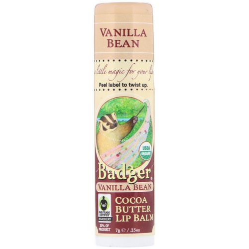 Badger Company, Organic, Cocoa Butter Lip Balm, Vanilla Bean, .25 oz (7 g) Review