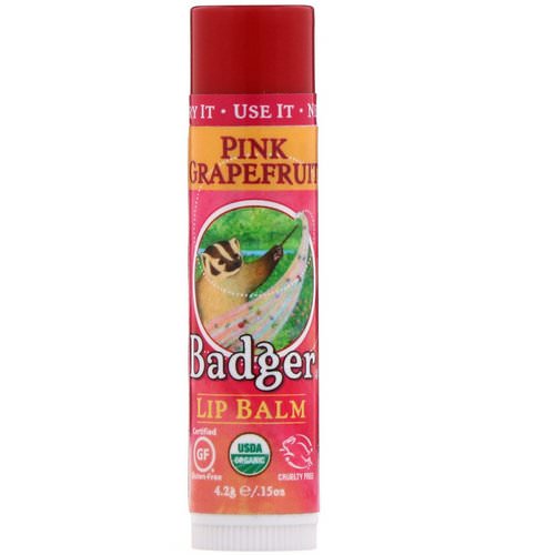 Badger Company, Organic, Lip Balm, Pink Grapefruit, .15 oz (4.2 g) Review