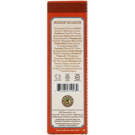 Hårbottenvård, Hårvård, Bad: Badger Company, Seabuckthorn Hair Oil, Apricot & Pomegranate, 2 fl oz (59.1 ml)