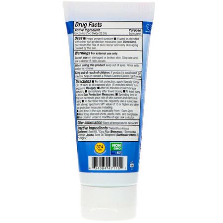 Sunscreen För Badkar, Bad: Badger Company, Sport, Natural Mineral Sunscreen Cream, Clear Zinc, SPF 35, Unscented, 2.9 fl oz (87 ml)