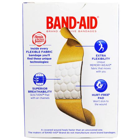 Bandage, Bandhjälpmedel, Första Hjälpen, Medicinska Skåpet: Band Aid, Adhesive Bandages, Flexible Fabric, 30 Bandages