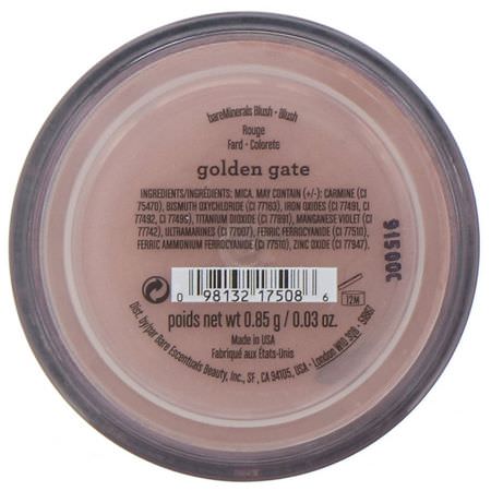 Blush, Face, Makeup: Bare Minerals, Loose Blush, Golden Gate, 0.03 oz (0.85 g)