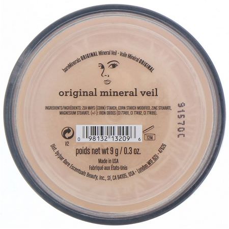Ställa In Spray, Pulver, Ansikte, Makeup: Bare Minerals, Mineral Veil, Finishing Powder, Original, 0.3 oz (9 g)