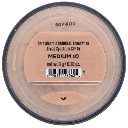 Foundation, Face, Makeup: Bare Minerals, Original Foundation, SPF 15, Medium 10, 0.28 oz (8 g)