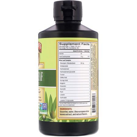 Antioxidant, Antioxidanter, Influensa, Hosta: Barlean's, Olive Leaf Complex, Natural Olive Leaf Flavor, 16 oz (454 g)