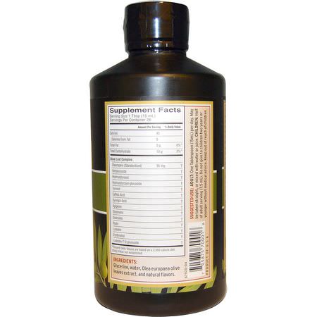 Antioxidant, Antioxidanter, Influensa, Hosta: Barlean's, Olive Leaf Complex, Peppermint Flavor, 16 oz (454 g)