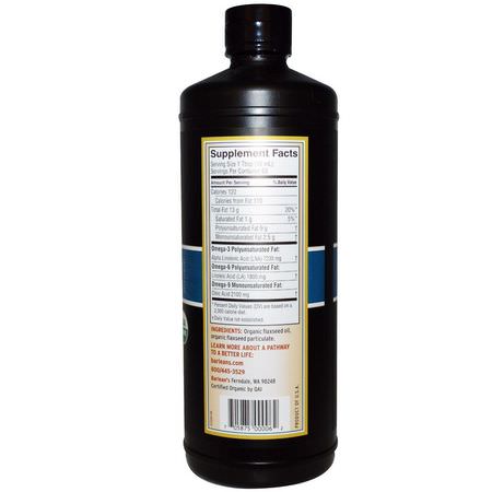 Omega 3-6-9-Kombinationer, Efa, Linfrötillskott, Omegas Epa Dha: Barlean's, Organic Lignan Flax Oil, 32 fl oz (946 ml)