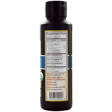 Omega 3-6-9-Kombinationer, Efa, Linfrötillskott, Omegas Epa Dha: Barlean's, Organic Lignan Flax Oil, 8 fl oz (236 ml)