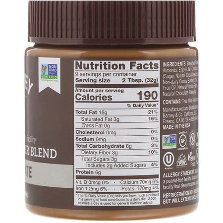 Mandelsmör, Konserver, Spridningar, Knappar: Barney Butter, Almond Butter Blend, Chocolate, 10 oz (284 g)