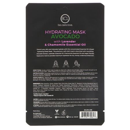 Hydrating Masks, Peels, Face Masks, Beauty: BCL, Be Care Love, Essential Oil Serum-Infused Facial Sheet Mask, Hydrating Avocado, 1 Mask