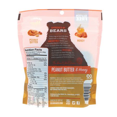 Snack Mixes, Snacks, Granola, Breakfast Foods: Bear Naked, Granola Bites, Peanut Butter & Honey, 7.2 oz (204 g)