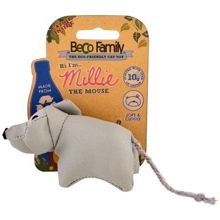 Husdjurleksaker, Husdjur: Beco Pets, Eco-Friendly Cat Toy, Millie The Mouse, 1 Toy