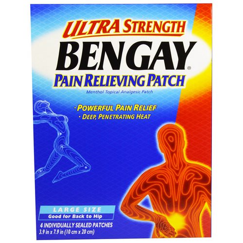 Bengay, Ultra Strength Pain Relieving Patch, Large Size, 4 Patches, 3.9 in x 7.9 in (10 cm x 20 cm) Review