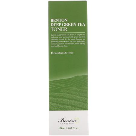 Hudvård För Grönt Te, K-Beauty Cleanse, Scrub, Tone: Benton, Deep Green Tea Toner, 5.07 fl oz (150 ml)