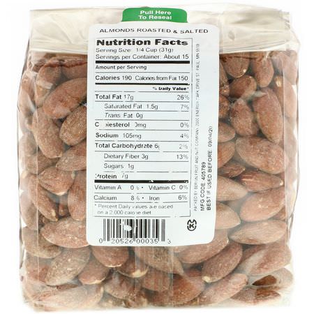 Mandel, Frön, Nötter: Bergin Fruit and Nut Company, Almonds Roasted & Salted, 16 oz (454 g)