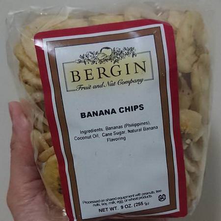 Bananer, Superfood: Bergin Fruit and Nut Company, Banana Chips, 9 oz (255 g)