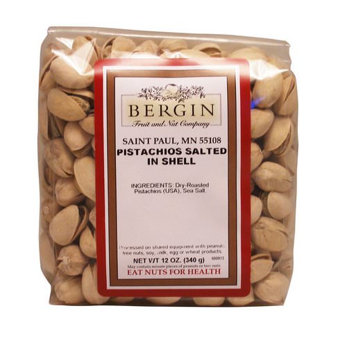 Bergin Fruit and Nut Company, Pistachios, Salted in Shell, 12 oz (340 g) Review