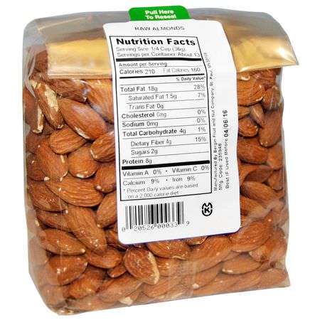 Mandel, Frön, Nötter: Bergin Fruit and Nut Company, Raw Almonds, 16 oz (454 g)