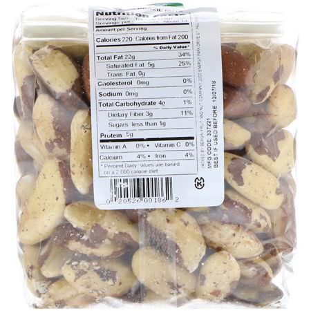 Brasilien Nötter, Frön, Nötter: Bergin Fruit and Nut Company, Raw Brazil Nuts, 16 oz (454 g)
