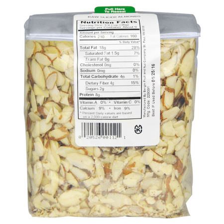 Mandel, Frön, Nötter: Bergin Fruit and Nut Company, Raw Sliced Almonds, 12 oz (340 g)