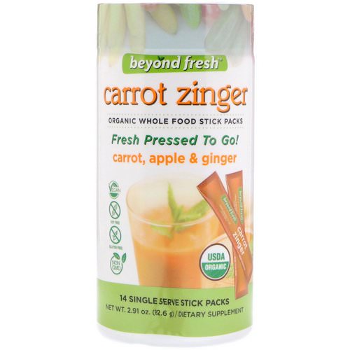 Beyond Fresh, Carrot Zinger, Carrot, Apple & Ginger, 14 Single Serve Stick Packs Review