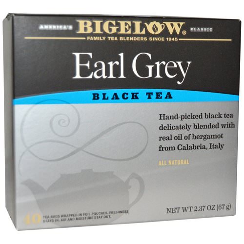 Bigelow, Black Tea, Earl Grey, 40 Tea Bags, 2.37 oz (67 g) Review