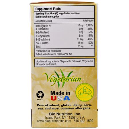 Biotin, Naglar, Hud, Hår: Bio Nutrition, Healthy Hair with Biotin 10,000 Plus, 60 Veggie Caps