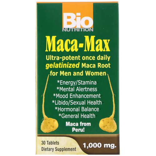 Bio Nutrition, Maca Max, 1,000 mg, 30 Tablets Review