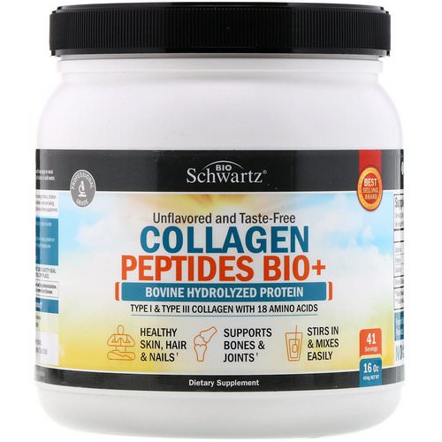 BioSchwartz, Collagen Peptides Bio+, Unflavored, 16 oz (454 g) Review