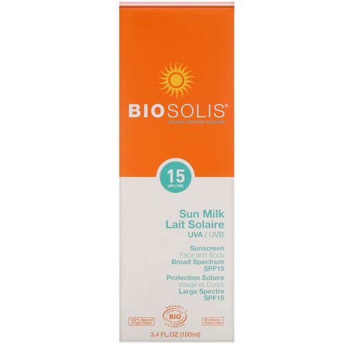 Biosolis, Sun Milk, Sunscreen, SPF 15, 3.4 fl oz (100 ml) Review